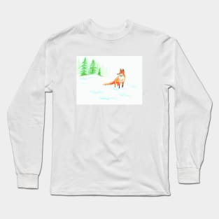 Fox in snow Long Sleeve T-Shirt